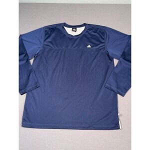 Vtg. Adidas Long Sleeve Navy Training Performance Shirt XL Athletic Activewear